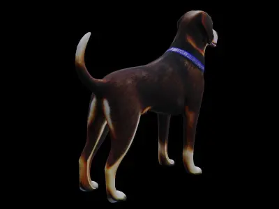 Low-poly Dog  Low-poly 3D model