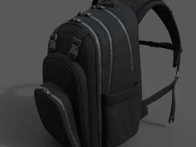 Backpack military Scifi low poly combat soldier armor baggage  Low-poly 3D model