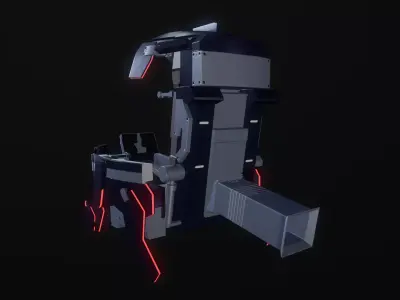 Dark Unicorn Cockpit  Low-poly 3D model