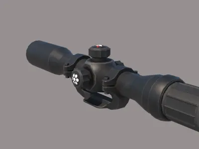 Scope rifle Low-poly 3D model