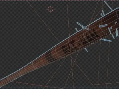 baseball bat wood  Low-poly 3D model