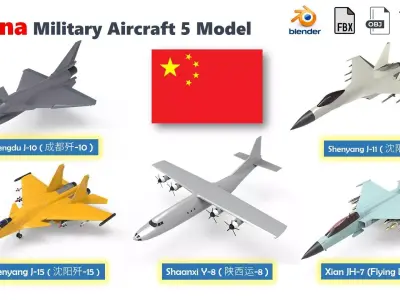 Chinese Aircraft Millitary 3d model Low-poly 3D model