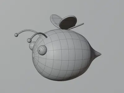 Cute Stylized Bee 3D Model - Low Poly Flying Insect Design 3D model