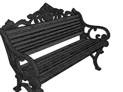 Classic Ornate Park Bench 3D model