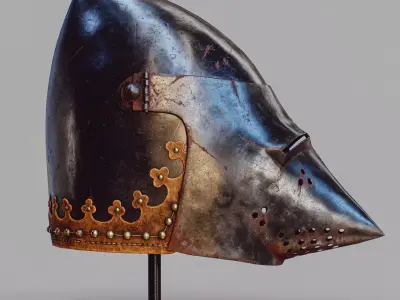 Bascinet helmet Low-poly 3D model