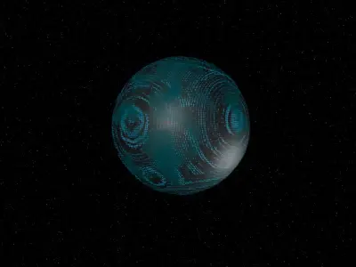 cyber planet Low-poly 3D model