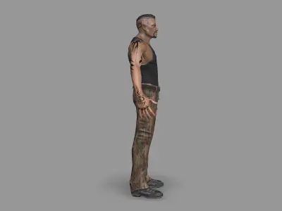 Gangster soldier Low-poly 3D model