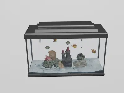 ready-made aquarium with fish 3D model