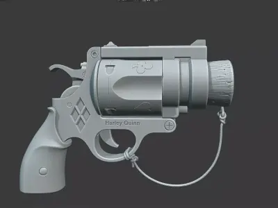 Harley Quinn Cork Pop Gun blender high model 3D model