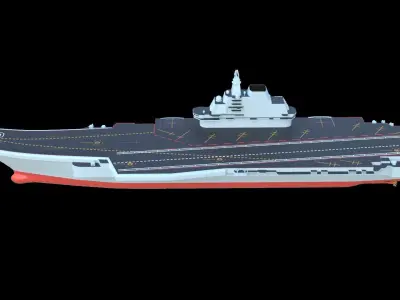 Type 001 Chinese aircraft carrier Liaoning Low poly  3D model