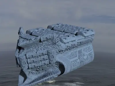 Sci-fi Ship Hull wreck 3D model