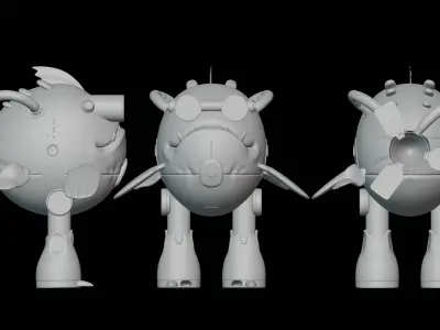 Piranha Prototype The Cybernetic Swim Low-poly 3D model