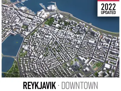 Reykjavik Low-poly 3D model