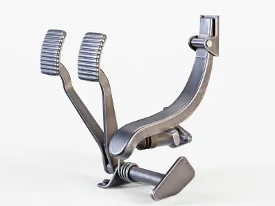 Vintage Car Pedals PBR Low-poly 3D model