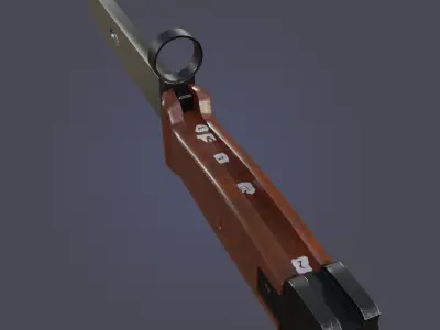 AKM Type 2 Bayonet Low-poly 3D model