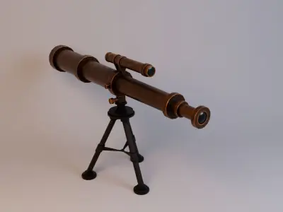 Realistic Astronomical Telescope Low-poly 3D model