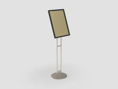 Style advertisement menu close to a urban street in city 3D model