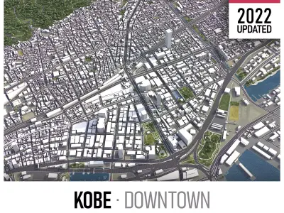 Kobe - Downtown Low-poly 3D model