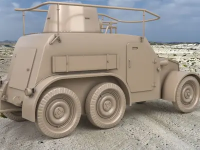 OA vz 30 Armoured Car German Clay  Vray 3D model