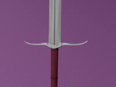 Longsword sword Low-poly 3D model