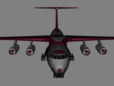Passenger Plane Airbus Qatar Airways Low-poly 3D model