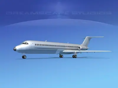 Douglas DC-9-40 Bare Metal 3D model