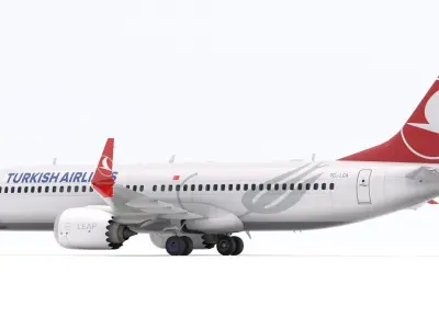 Boeing 737-800 MAX Turkish Airlines 3D model