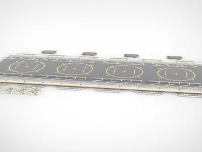 sci-fi landing platform 1 3D model