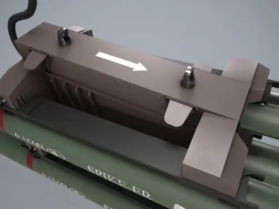 Launcher Spike ER With Missile Low-poly 3D model