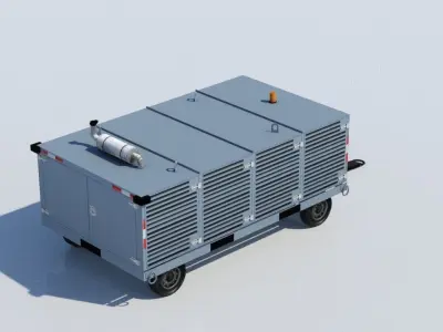 Air Starter Ground Support Unit Low Poly Low-poly 3D model