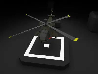 Attack Helicopter - Orka Mk3 Low-poly 3D model