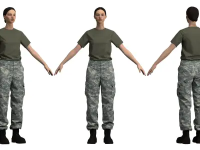 Womens ACU Army Combat Uniform Pants - Marvelous Designer 3D model