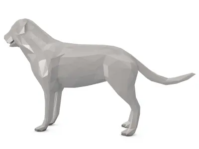Dog Low Poly labrador retriever Low-poly 3D model