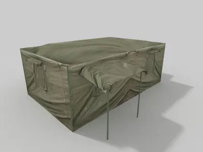 military tent Low-poly 3D model