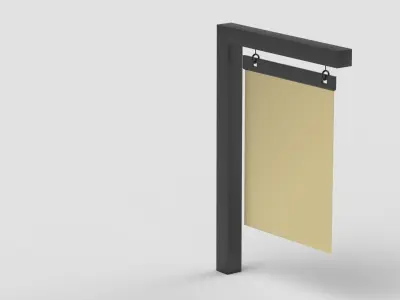 Blank billboard or poster located 3D model