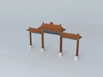 Brisbane China Town Arch 2 Free 3D model