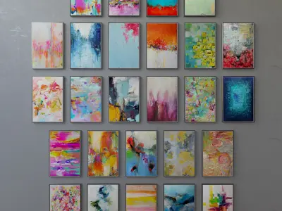 Collection of paintings abstract art part 11 3D model