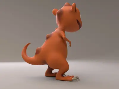 Cartoon rigged dragon Low-poly 3D model