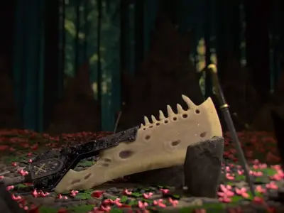 Monster Hunter World Sword fight scene 3D model