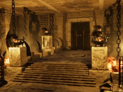 Deadly Dungeon - Infernal Low-poly 3D model