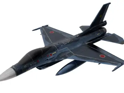 Mitsubishi F-2 Japan Air Force Low-poly 3D model