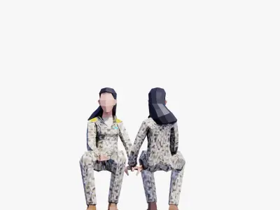 Air Force Soldiers - Animated and Rigged Low-poly 3D model