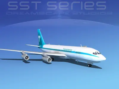 Boeing 707-320 SS Transamerica 3D model