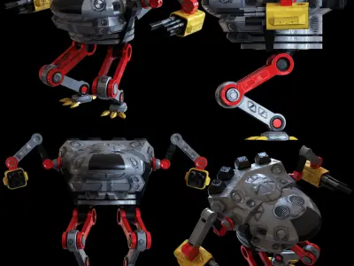 game ready textured MECH bundle Low-poly 3D model