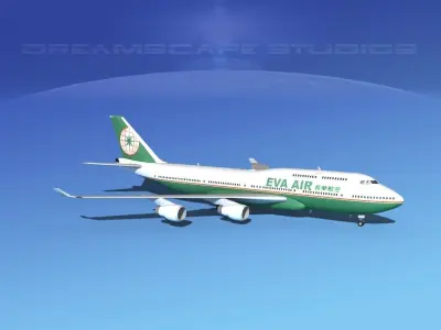 Boeing 747-400 Eva Air 3D model