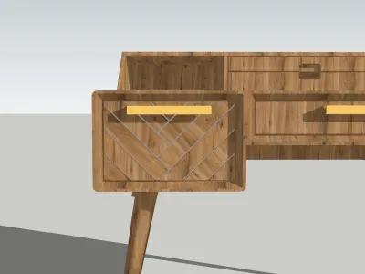 Wood desk Free 3D model purchase