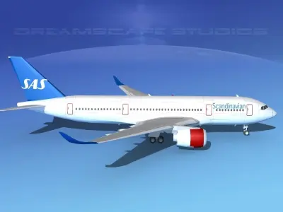 Airbus A350-800 Scandinavian 3D model