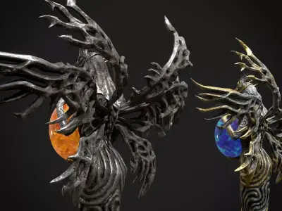 Elder Angel Staff - Game ready 3D model Low-poly 3D model