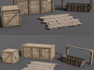 wester city detail Low-poly 3D model 02 Free low-poly 3D model