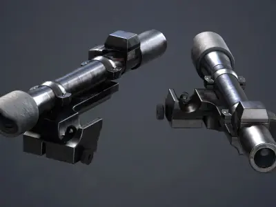 PBR M1 Garand and Attachments Low-poly 3D model